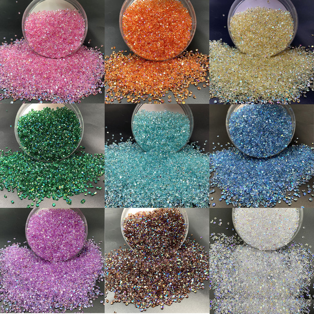 3mm(0.12 in) AB Diamond Pointyback Transparent Resin Rhinestone (No Luminous) - 19 Colors