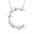 Slender Letter Multi-Moissanite Necklace