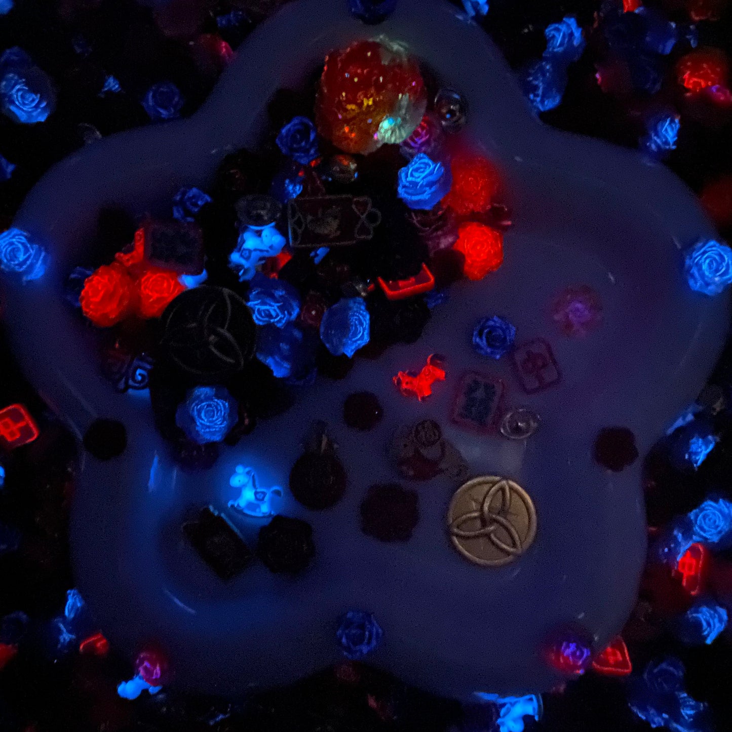 Auspicious Red Nail Charm+Metal Mix-glow(Miki) - NailC