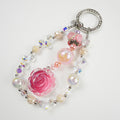 Kosbling Rose Resin Keychain With Pink Crafting Beads