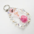 Kosbling Rose Resin Keychain With Pink Crafting Beads