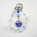 Kosbling Rose Resin Keychain With Light Blue Crafting Beads