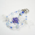 Kosbling Rose Resin Keychain With Light Blue Crafting Beads