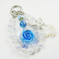 Kosbling Rose Resin Keychain With Pearl And Butterfly