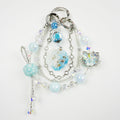 Kosbling Rose Resin Keychain With Light Blue Crafting Beads