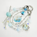 Kosbling Rose Resin Keychain With Light Blue Crafting Beads