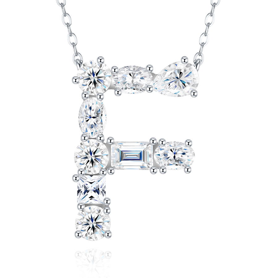 Slender Letter Multi-Moissanite Necklace