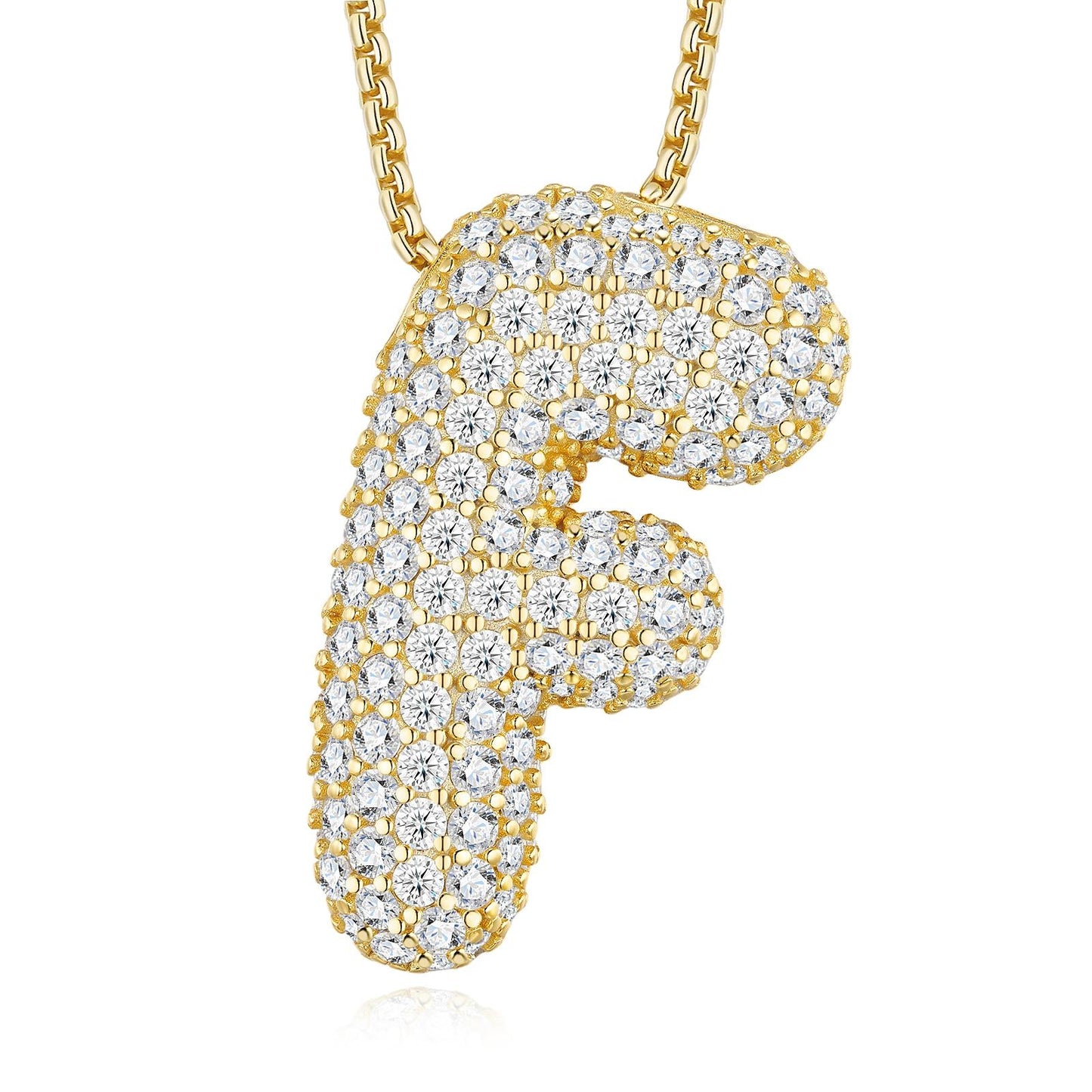 Chubby Letter Multi-Moissanite Necklace
