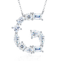 Slender Letter Multi-Moissanite Necklace