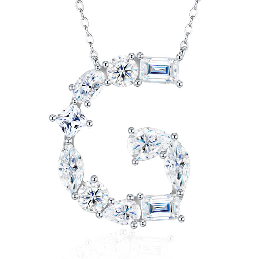 Slender Letter Multi-Moissanite Necklace