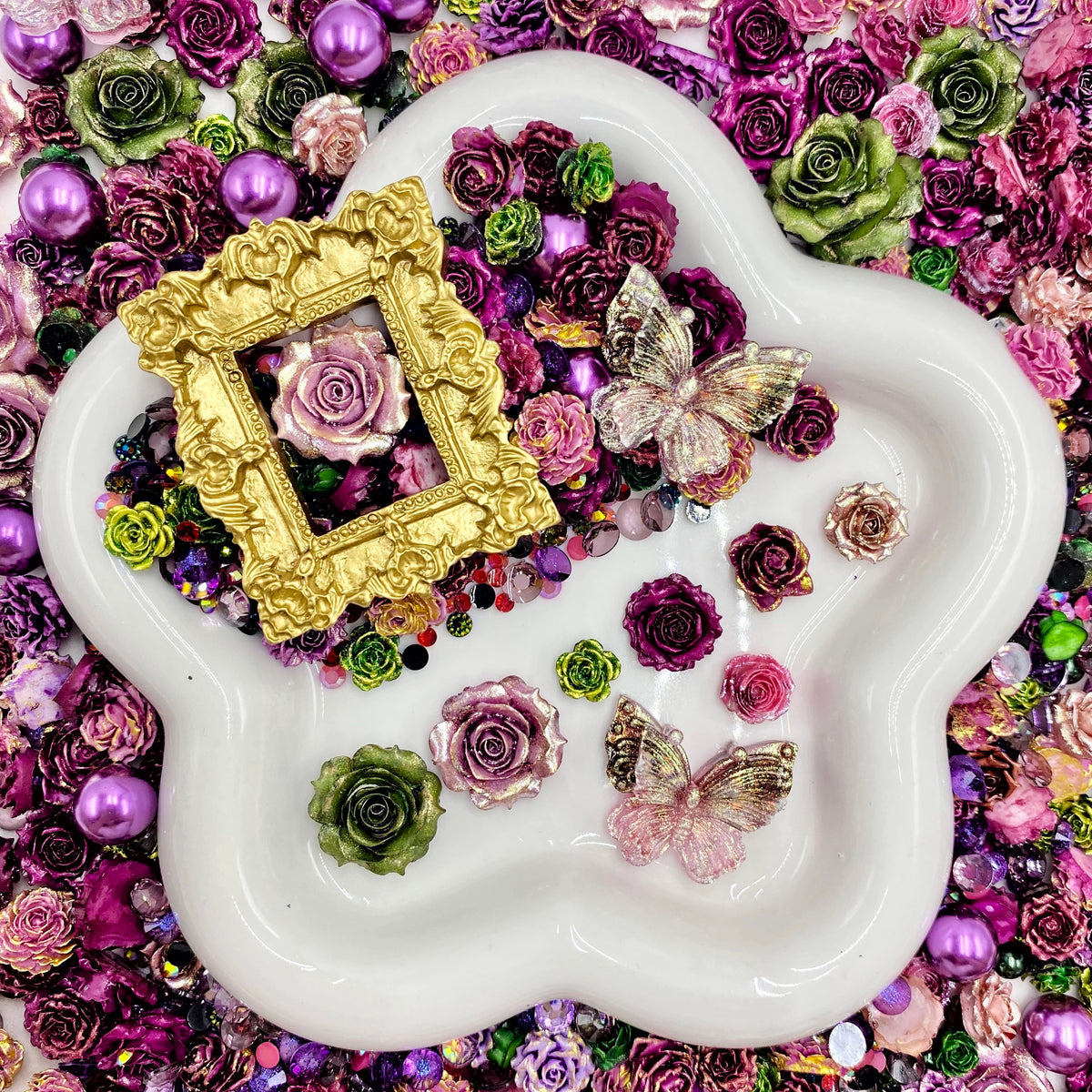 【Buy One Get One Equal Volume For Free】Magenta Rose Garden - Nail Charm Mix glow(miki)- NailC