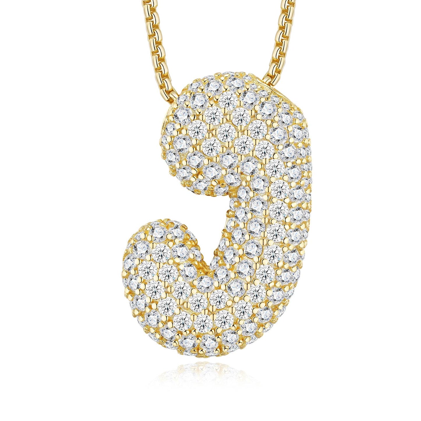 Chubby Letter Multi-Moissanite Necklace