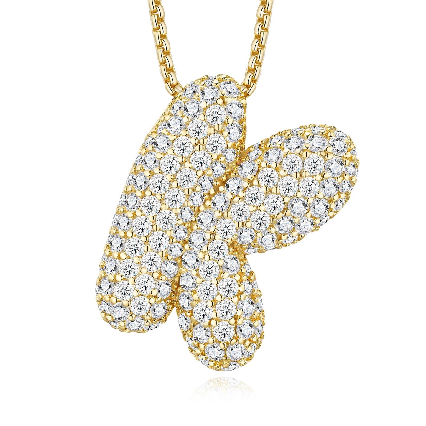 Chubby Letter Multi-Moissanite Necklace