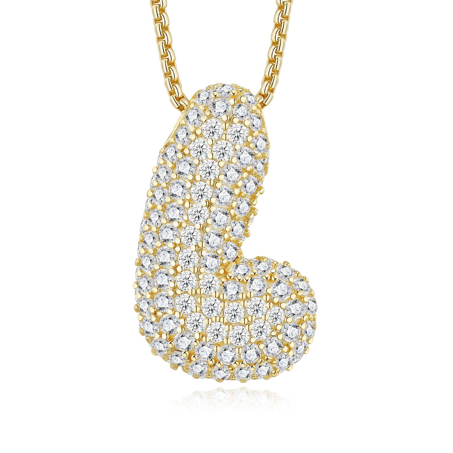 Chubby Letter Multi-Moissanite Necklace