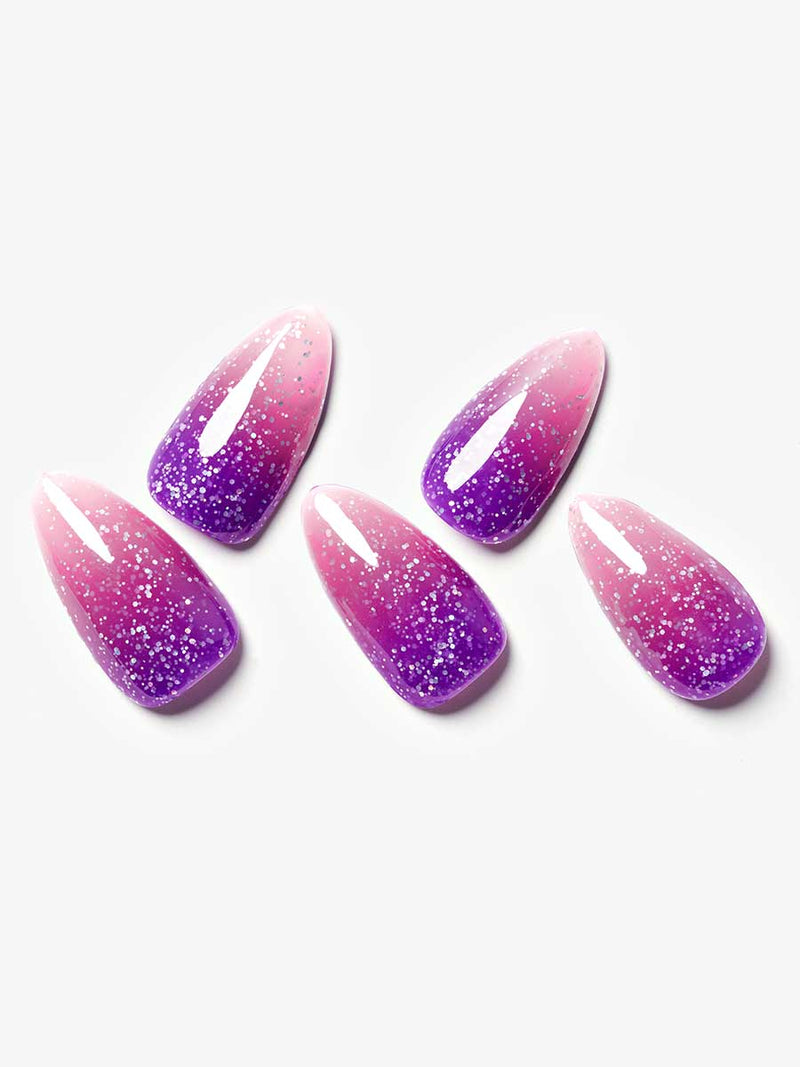 24 pieces(Kosbling Nail glitter Series)Thermo/Purple Sunset (Handmade) -PN