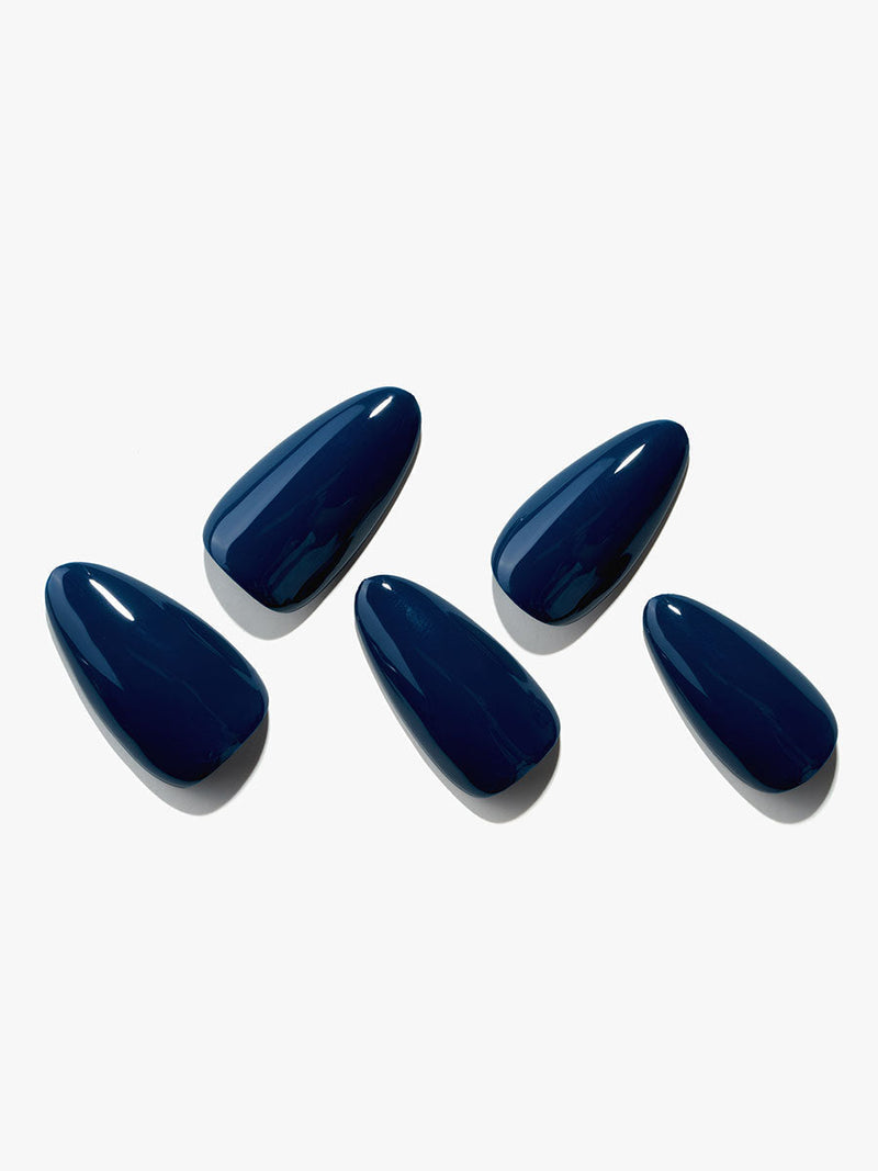 24 pieces(Kosbling Nail Solid Color Almond Series)Saturated Blue(Handmade) -PN