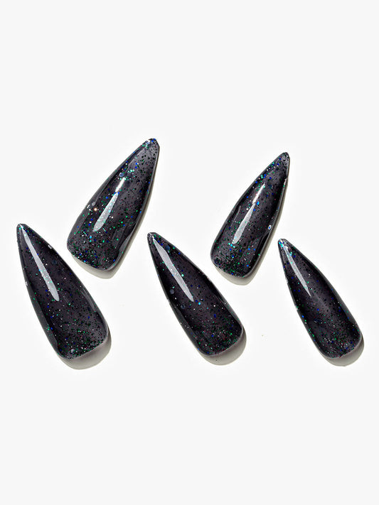 24 pieces(Kosbling Nail Solid Color Stiletto Series)Star Night Sky (Handmade)/Long Stiletto -PN