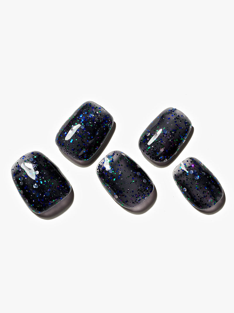 24 pieces(Kosbling Nail glitter Series)Star Night Sky  (Handmade)/Short Square -PN