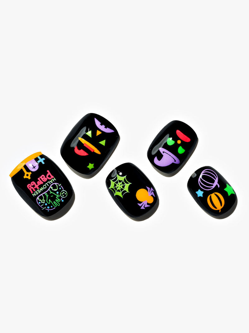 24 pieces(Kosbling Nail Christmas Series)Fluorescent/Halloween Party (Handmade) -PN