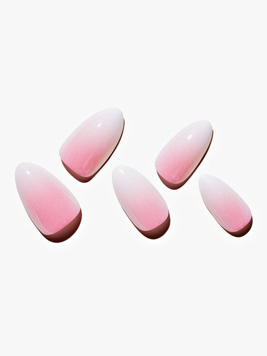 24 pieces(Kosbling Nail Solid Color Almond Series)Pixie Pink/Short Almond(Handmade) -PN