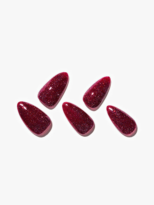 24 pieces(Kosbling Nail Solid Color Almond Series)Plum Velvet (Handmade)-PN