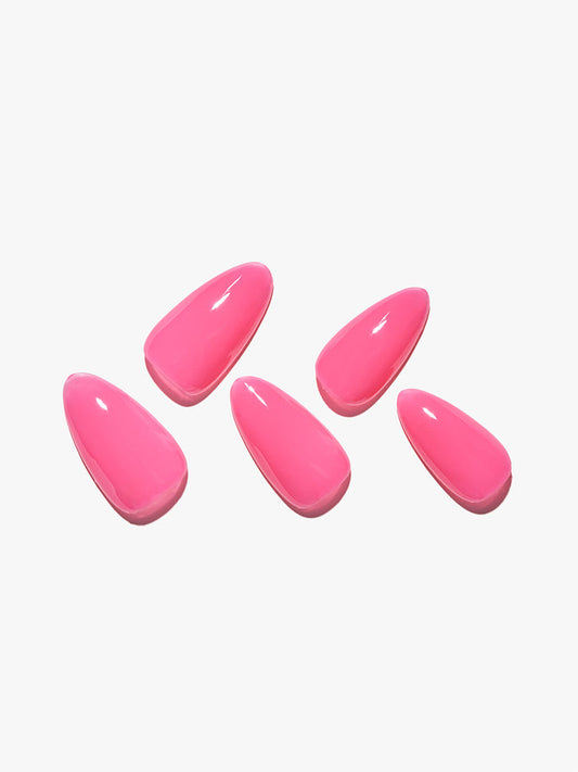 24 pieces(Kosbling Nail Solid Color Almond Series)Pink Paradise(Handmade) -PN