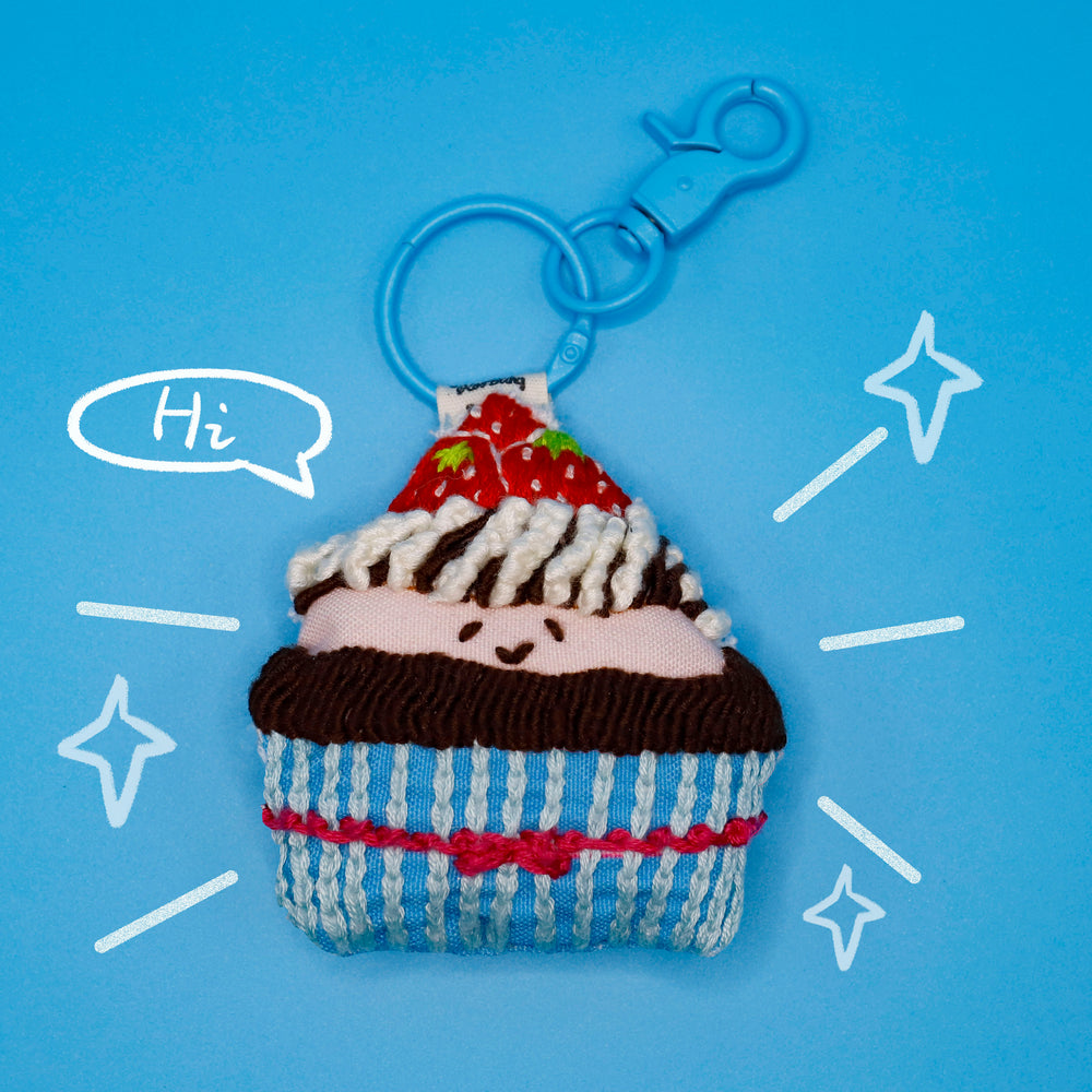 Cupcake - Embroidery  Pendant DIY Kit