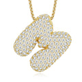 Chubby Letter Multi-Moissanite Necklace