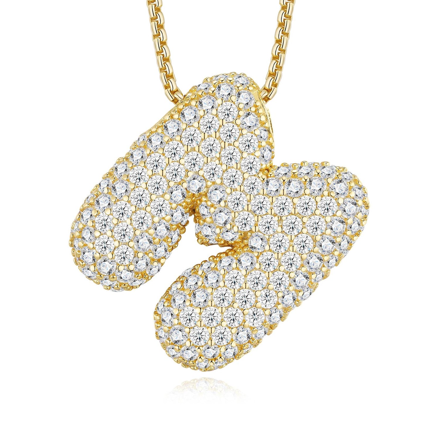 Chubby Letter Multi-Moissanite Necklace