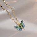 【Discount】zircon-encrusted butterfly necklace with a gradient iridescent effect - NK1