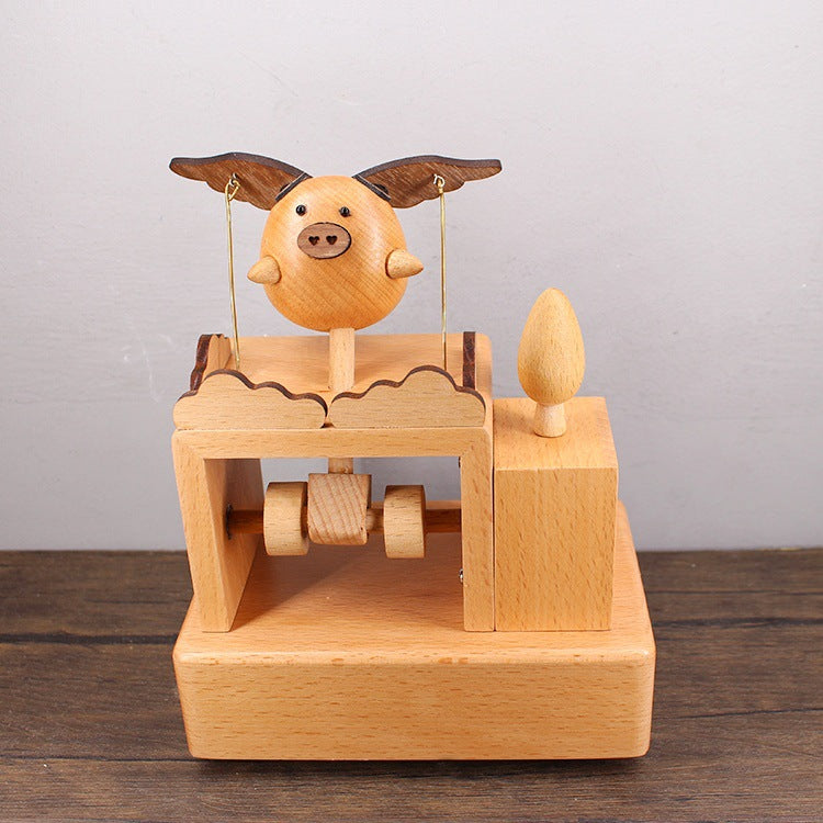 Little Flying Pig - Wooden Handmade Music Box