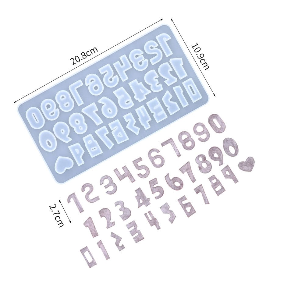 Distorted Alphabet and Arabic Numerals - Epoxy Resin Mold Bundle