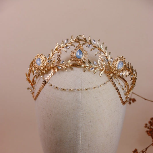 Vintage Baroque Gold Leaf Tiara - HO1