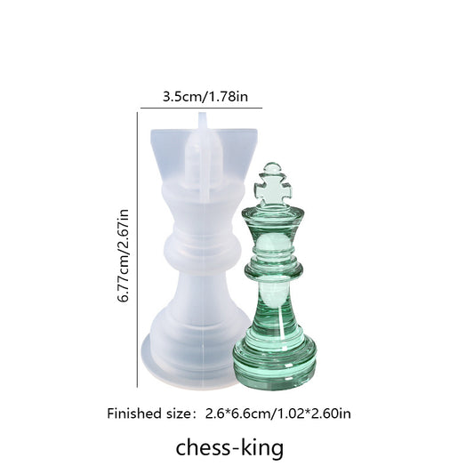 DIY Chess Silicone Resin Mold, 3D Chess Crystal Epoxy Casting Molds for DIY Art Crafts Making, Family Party Board Games and Home Decoration