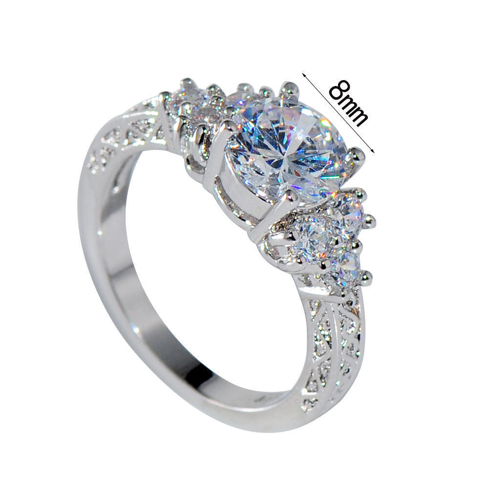 【Discount】Zircon White Copper High-End Shiny Ring - BL1