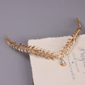 Vintage Gold Leaf Goddess Rhinestone Headband - HO1