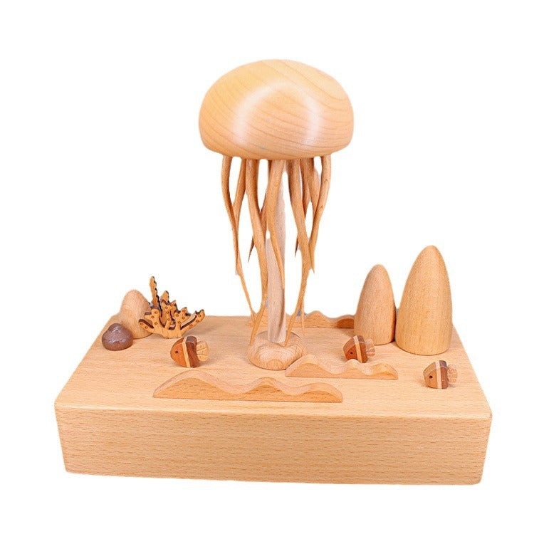 Spinning Jellyfish - Wooden Handmade Music Box