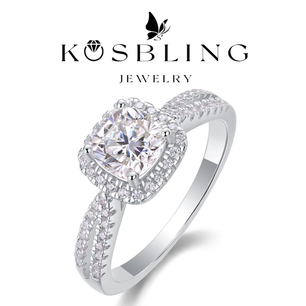 1Carat Moissanite Ring (#MS9937) - BL1