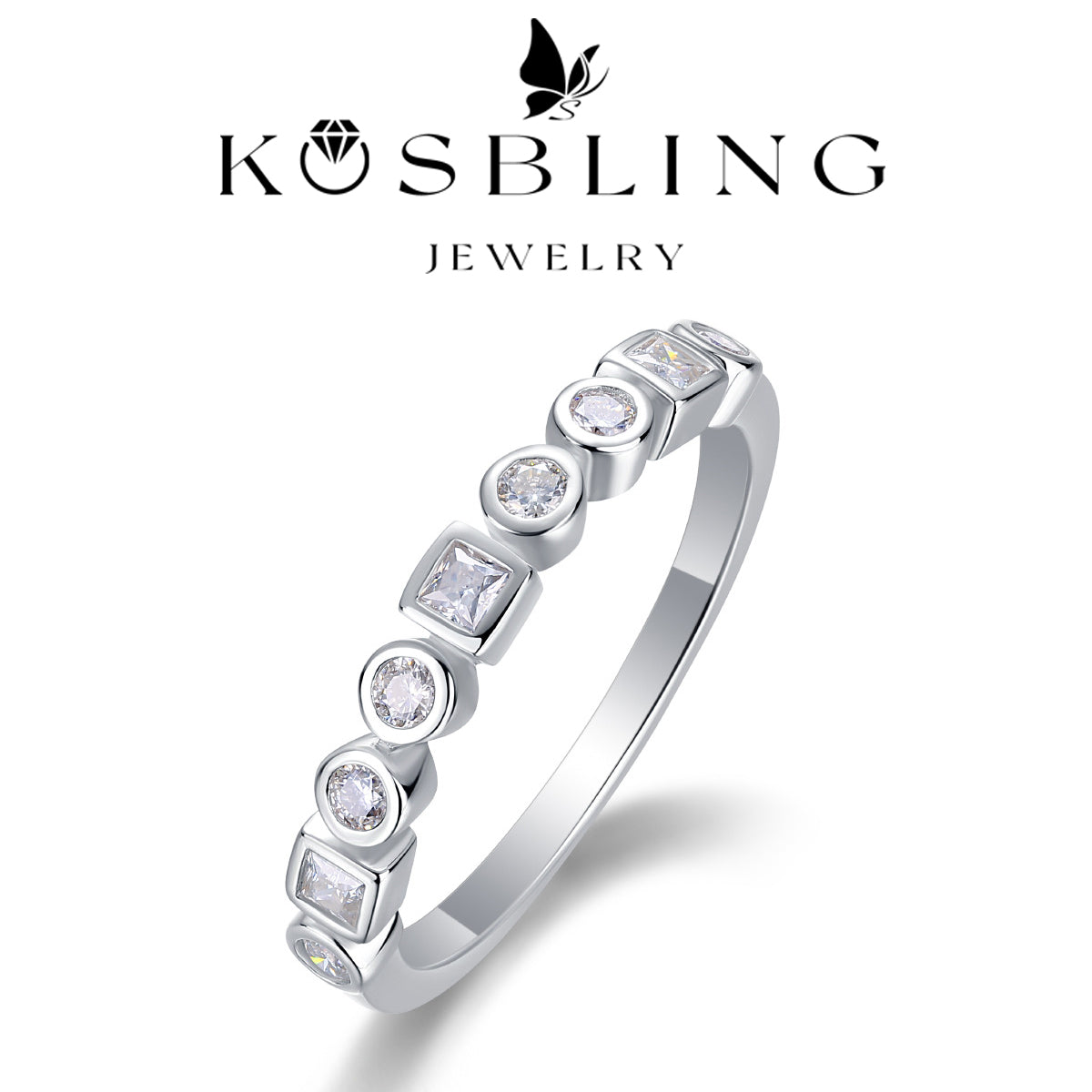 0.1Carat Multi-Moissanite Ring (#MS995) - BL1