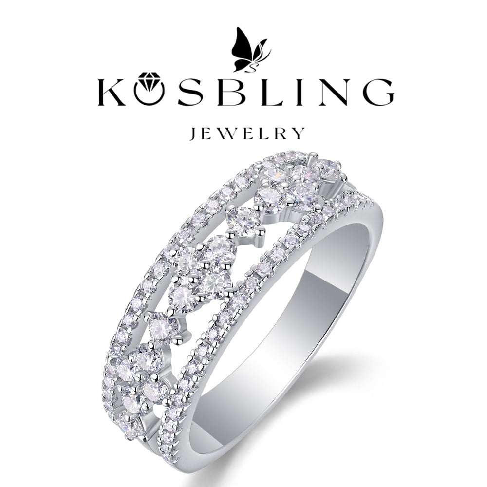 0.1Carat Multi-Moissanite Ring (#MS9939) - BL1