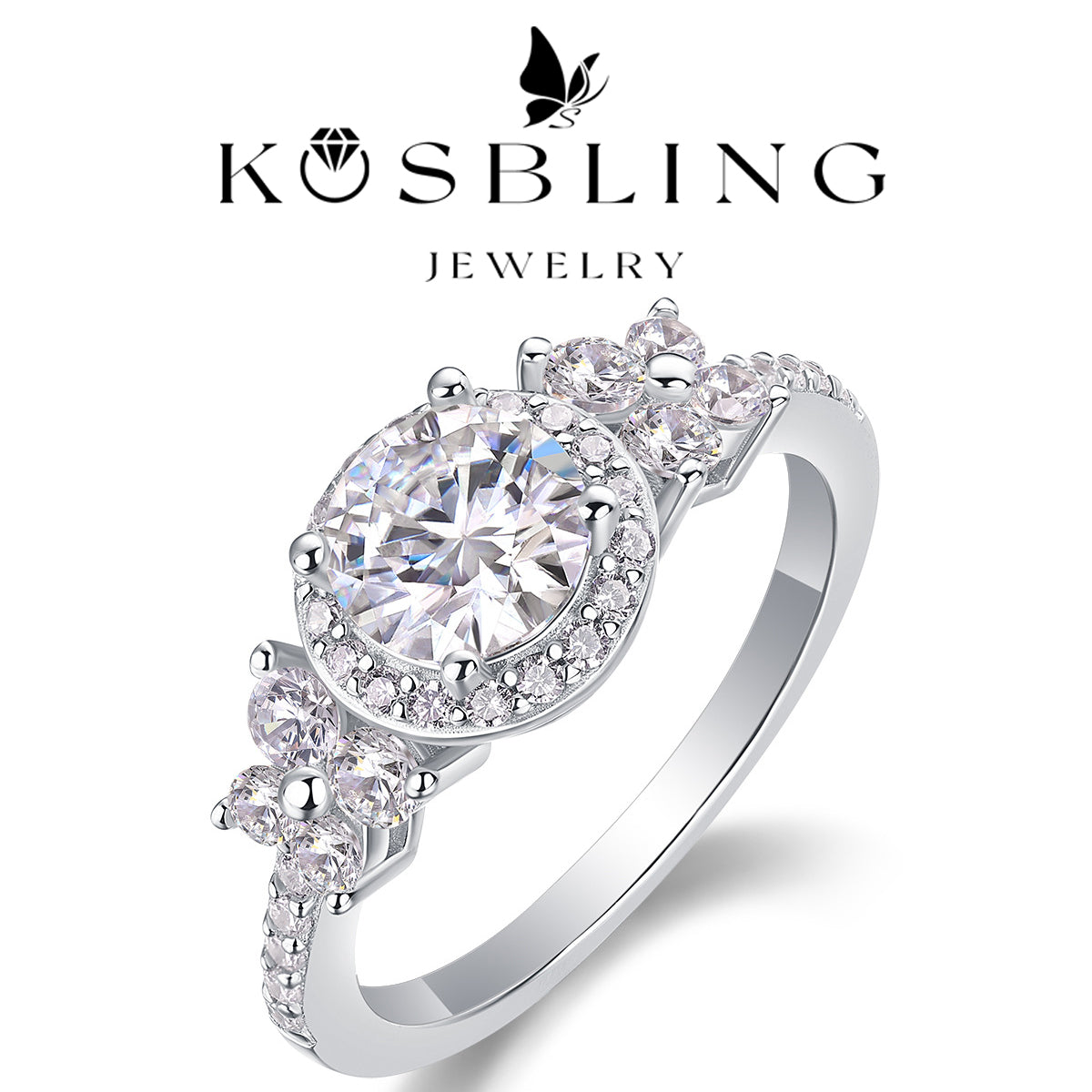 1Carat Moissanite Ring (#MS9913) - BL1