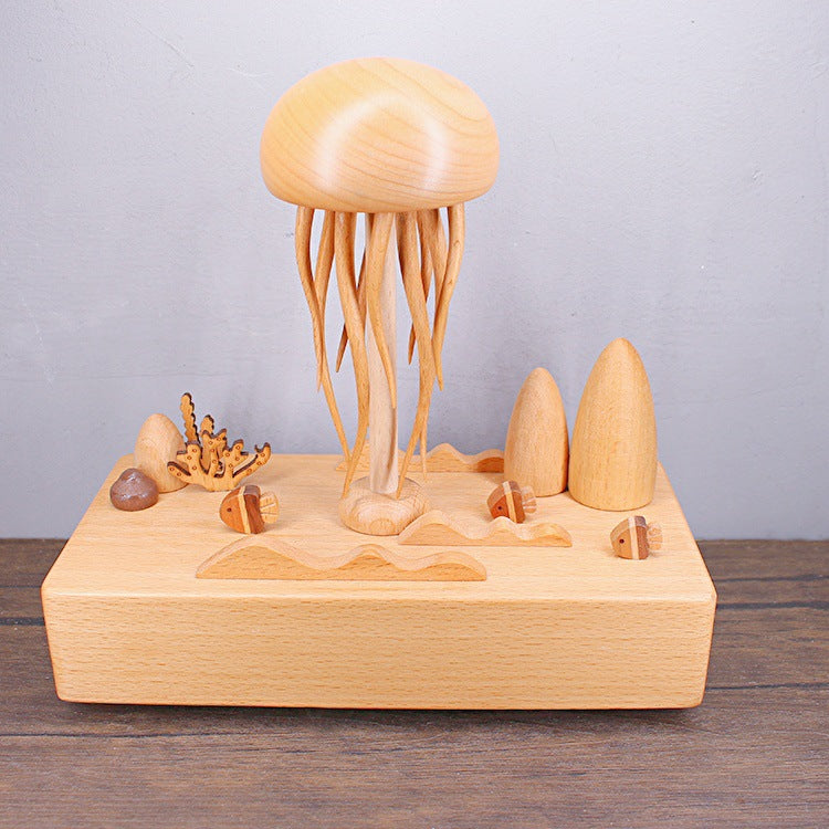 Spinning Jellyfish - Wooden Handmade Music Box