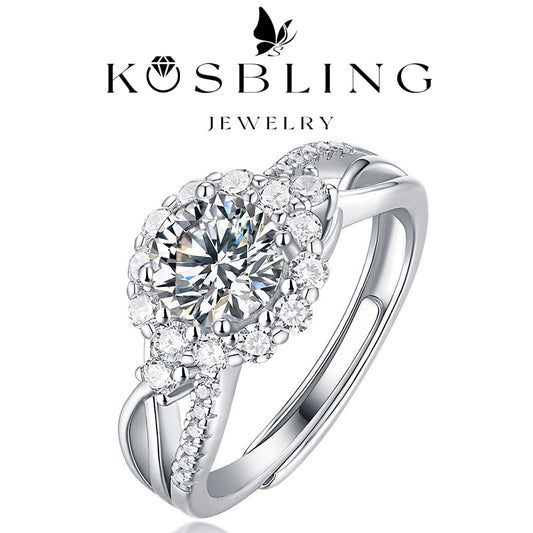 1Carat Moissanite Ring (Adjustable Size) (#MS993) - BL1