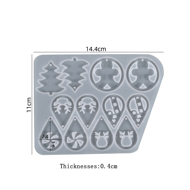 Christmas Style Earring Pendant Silicone Mold Snowman Santa Claus Resin Molds For DIY Ornaments Keychain Necklace Jewelry Making