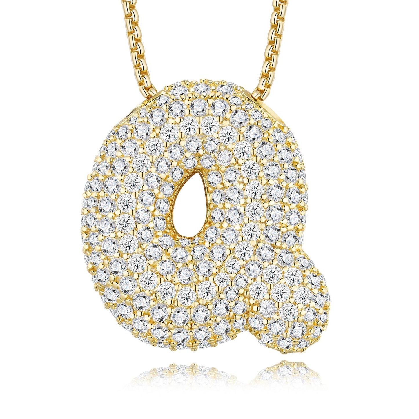 Chubby Letter Multi-Moissanite Necklace