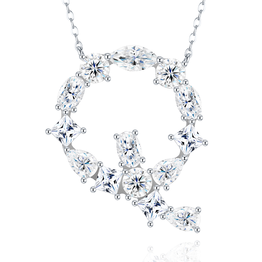 Slender Letter Multi-Moissanite Necklace