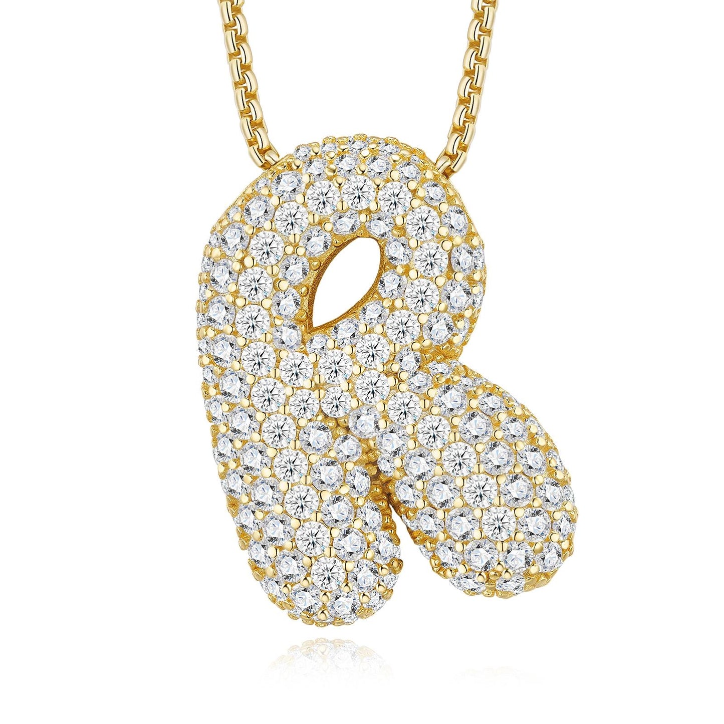 Chubby Letter Multi-Moissanite Necklace