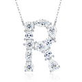 Slender Letter Multi-Moissanite Necklace