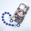 Kosbling handmade skullpanda cream iphone 14 pro phonecase with phonechain