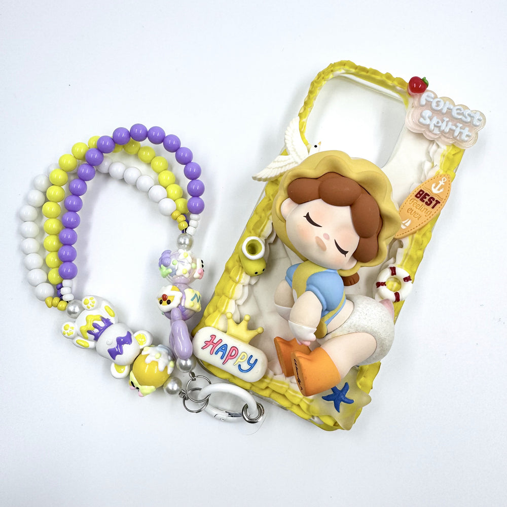 Kosbling handmade wendy cream iphone 14 pro phonecase with phonechain